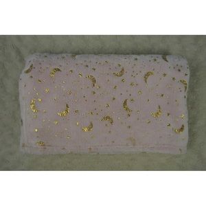 Baby Starters Moon and Stars Baby Blanket Pink Gold Plush Security Lovey
